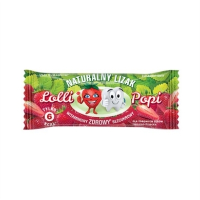 Naturalny Lizak Lolli Popi smak truskawkowy 1 sztuka