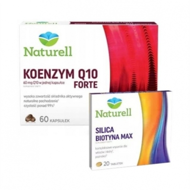 Naturell Koenzym Q10 Forte 60 kapsułek + Silica Biotyna Max Naturell 20 tabletek