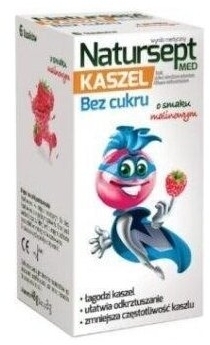 Natursept Med kaszel lizaki bez cukru o smaku malinowym 6 sztuk