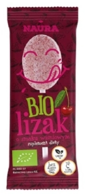 Naura Lizak pudrowy BIO wiśnia 6 g