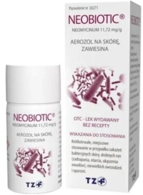 Neobiotic 11,72 mg/g, zawiesina, aerozol na skórę 16 g