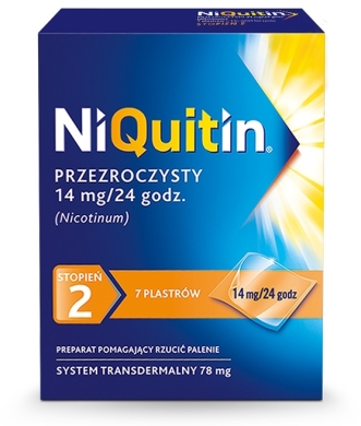 NiQuitin przezroczysty plastry transdermalne 14 mg/24h 7 sztuk