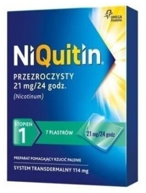 NiQuitin przezroczysty plastry transdermalne 21 mg/24h 7 sztuk