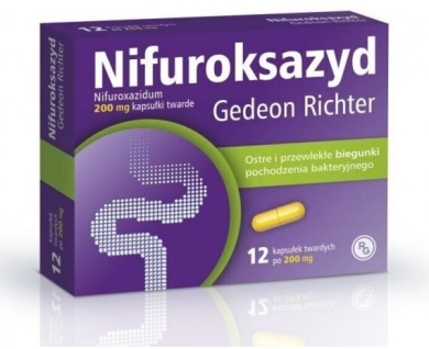 Nifuroksazyd Richter 200mg 12 kapsułek
