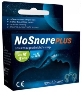 NoSnore Plus Wkładki do nosa rozmiar M 3 sztuki + rozmiar XL 1 sztuka