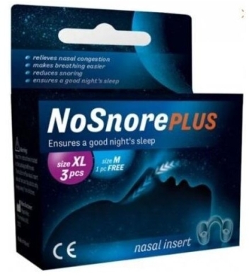 NoSnore Plus Wkładki do nosa rozmiar XL 3 sztuki + rozmiar M 1 sztuka