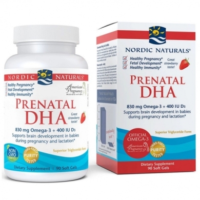 Nordic Naturals Prenatal DHA 90 kapsułek truskawka