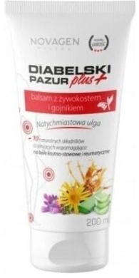 Novagen DIABELSKI PAZUR PLUS Balsam z Żywokostem i gojnikiem 200 ml