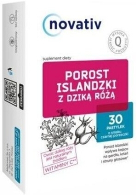 Novativ Porost Islandzki z dziką różą o smaku czarnej porzeczki 30szt