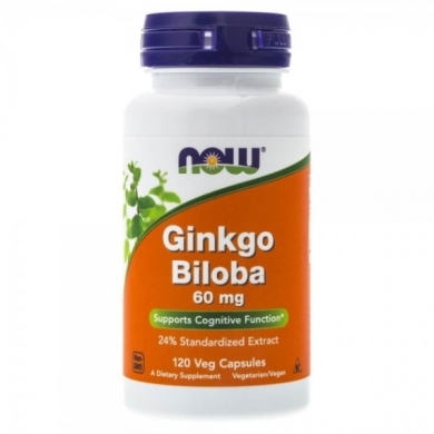Now Foods Ginkgo Biloba 60 mg 120 kapsułek
