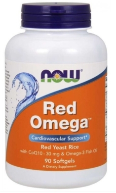Now Foods Red Omega - Czerwony Ryż Drożdżowy + Omega 3 + Koenzym Q1090 kapsułek