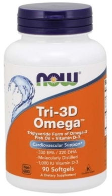 Now Foods Tri-3 D Omega + Witamina D3 90 kapsułek