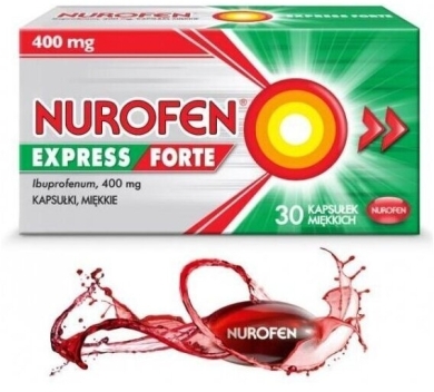 Nurofen Express Forte ibuprofen 400 mg na ból i gorączkę 30 kapsułek