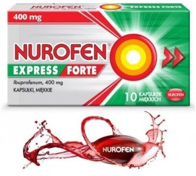 Nurofen Express Forte ibuprofen 400 mg na ból i gorączkę kapsułki 10 szt.