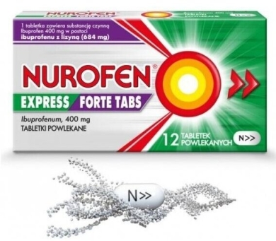 Nurofen Express Forte ibuprofen 400 mg na ból i gorączkę tabletki 12 szt.