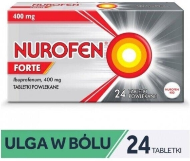 Nurofen Forte ibuprofen 400 mg na silny ból i gorączkę tabletki 24 szt.