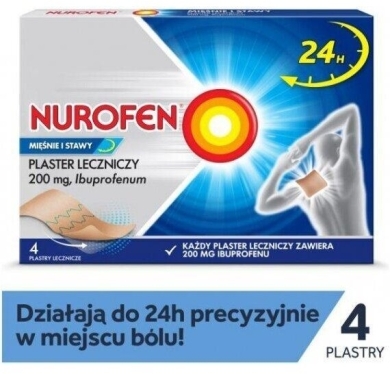 Nurofen Mięśnie i Stawy ibuprofen 200 mg plaster leczniczy 4 sztuki