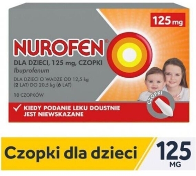Nurofen dla dzieci ibuprofen 125 mg czopki 10 szt.