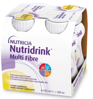 Nutridrink Multi Fibre o smaku waniliowym 4x125 ml (Data ważności 28.02.2024)