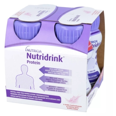 Nutridrink Protein smak truskawka Zestaw: 48x125 ml
