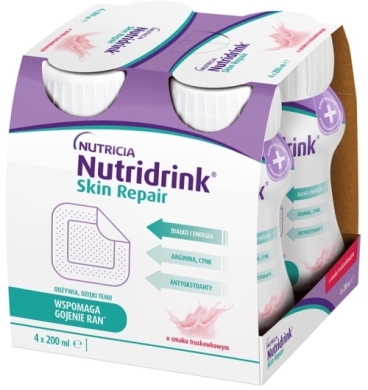 Nutridrink Skin Repair smak truskawkowy 4x200ml