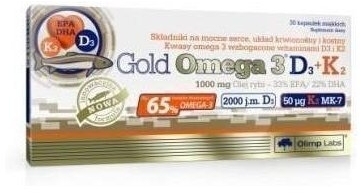 OLIMP Gold Omega 3 D3+K2 30 kapsułek