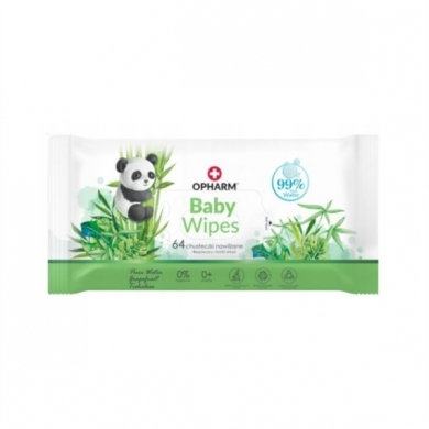 OPHARM BABY WIPES Chusteczki nawilżane 64 sztuki