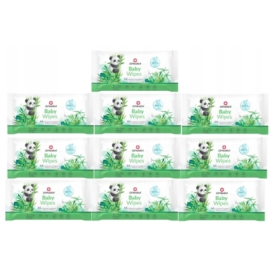 OPHARM BABY WIPES Chusteczki nawilżane 64 sztuki Wielopak x10