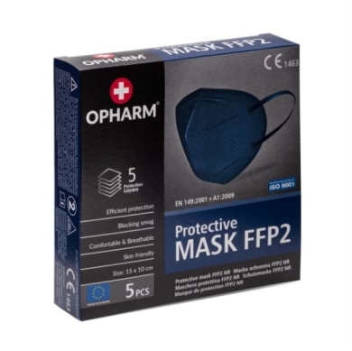 OPHARM Maska ochronna FFP2 A5 Navy blue 5 sztuk