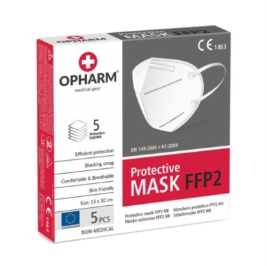 OPHARM Maska ochronna FFP2 A5 white 5 sztuk