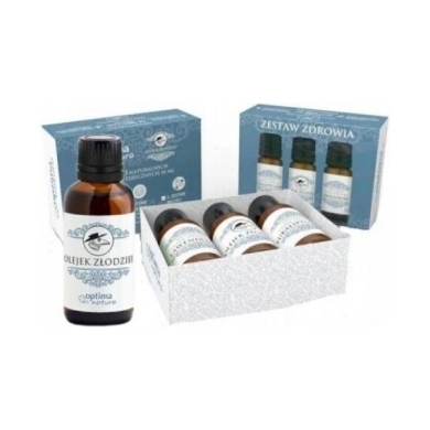 OPTIMA NATURA ZESTAW ZDROWIA olejek eukaliptusowy 10 ml + złodziei 10 ml+ lawendowy 10 ml +  olejek złodziei 5 ml
