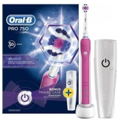 ORAL-B Szczoteczka elektryczna PRO750 3DW różowa