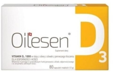Oilesen Vitamin D3 1000IU 80 kapsułek