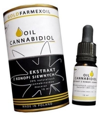 Olejek konopny-macerat 20% naturalnych cannabioidów 10 ml