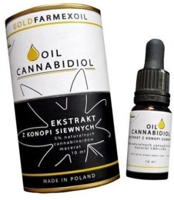 Olejek konopny-macerat 5% naturalnych cannabioidów 10 ml