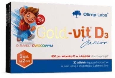Olimp Gold-Vit D3 Junior o smaku owocowym 30 tabletek