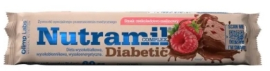 Olimp Nutramil Complex Diabetic, baton o smaku czekoladowo - malinowym, 1 sztuka