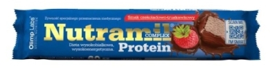 Olimp Nutramil Complex Protein, baton o smaku czekoladowo - truskawkowym, 1 sztuka