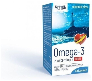 Omega-3 z witaminą E FORTE VITTER Blue 60 kapsułek