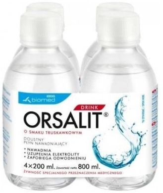 Orsalit drink o smaku truskawkowym 4 x 200 ml