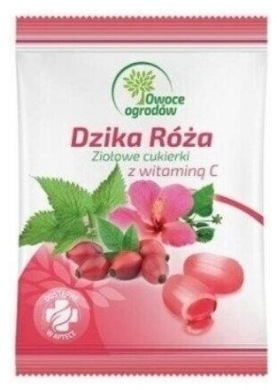 Owoce Ogrodów Ziołowe cukierki Dzika róża z witaminą C 60 g