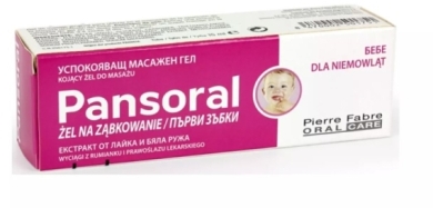 PANSORAL Żel na ząbkowanie kojący do masażu dziąseł dla niemowląt 15 ml