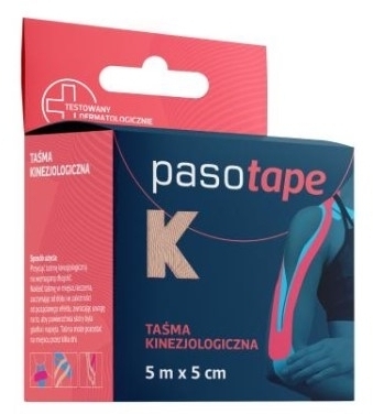PASOTAPE Taśma kinezjologiczna 5m x 5cm beż 1 sztuka