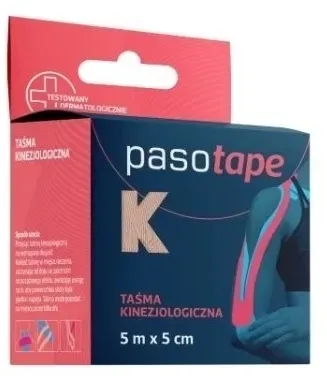 PASOTAPE Taśma kinezjologiczna 5m x 5cm niebieska 1 sztuka