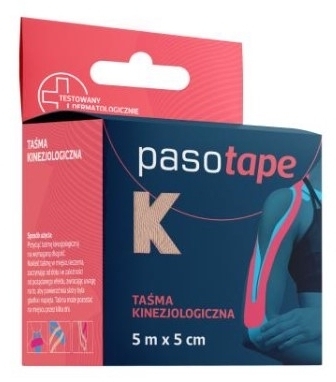 PASOTAPE Taśma kinezjologiczna 5m x 5cm różowa 1 sztuka
