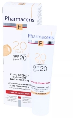 PHARMACERIS F Fluid kryjący naczynka SPF 20  Kolor 20 NUDE 30 ml