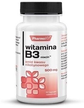 PHARMOVIT Witamina B3 niacin 500 mg 60 kapsułek