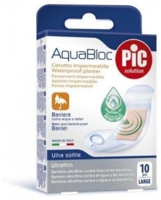 PIC AquaBloc plaster antybakteryjny wodoodporny duży 10 sztuk