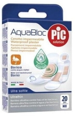 PIC AquaBloc plaster antybakteryjny wodoodporny mix 20 szt