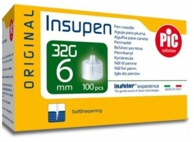 PIC Insupen 32G 6mm 100szt igły do penów insulinowych
